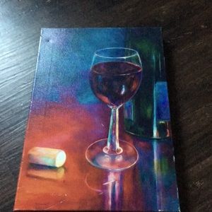 Pretty wine glass canvas